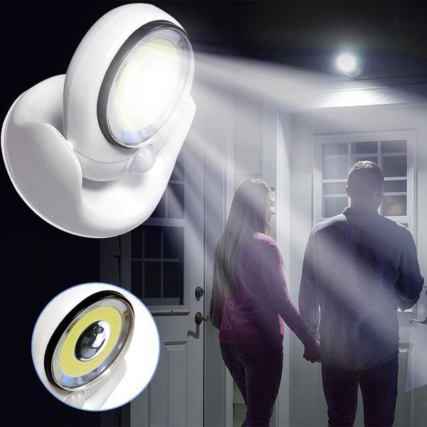 LUXWÄCHTER LED Sicherheitslampe | Mit Bewegungsmelder & Timer | Kabellos & Wetterfest | 450 Lumen