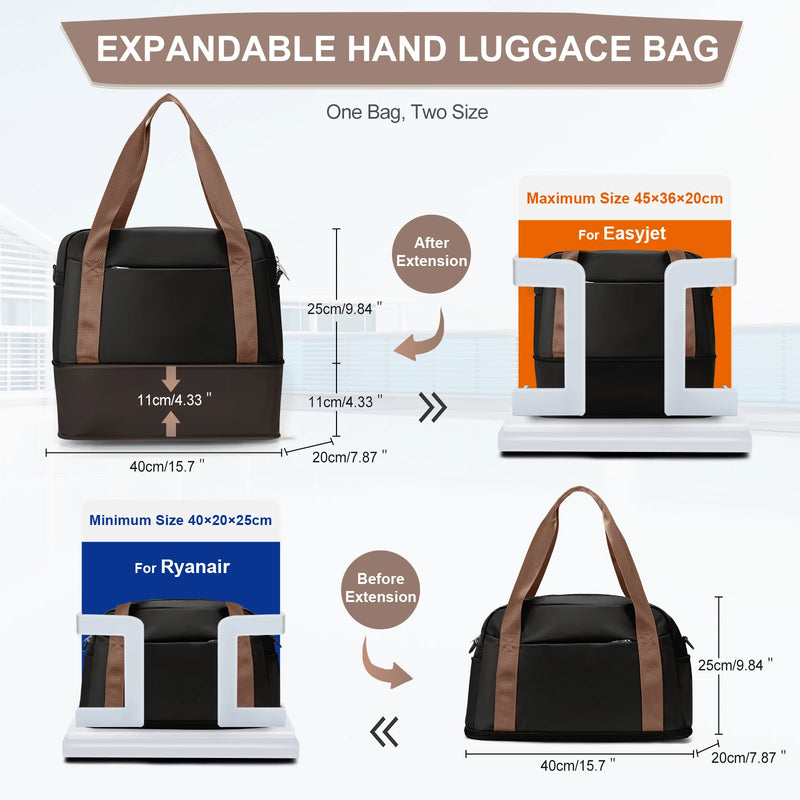 Reisetasche "Skyvora" | Handgepäck Maximalgröße | Leicht & Vielseitig | 40x20x25 cm & 45x36x20 cm
