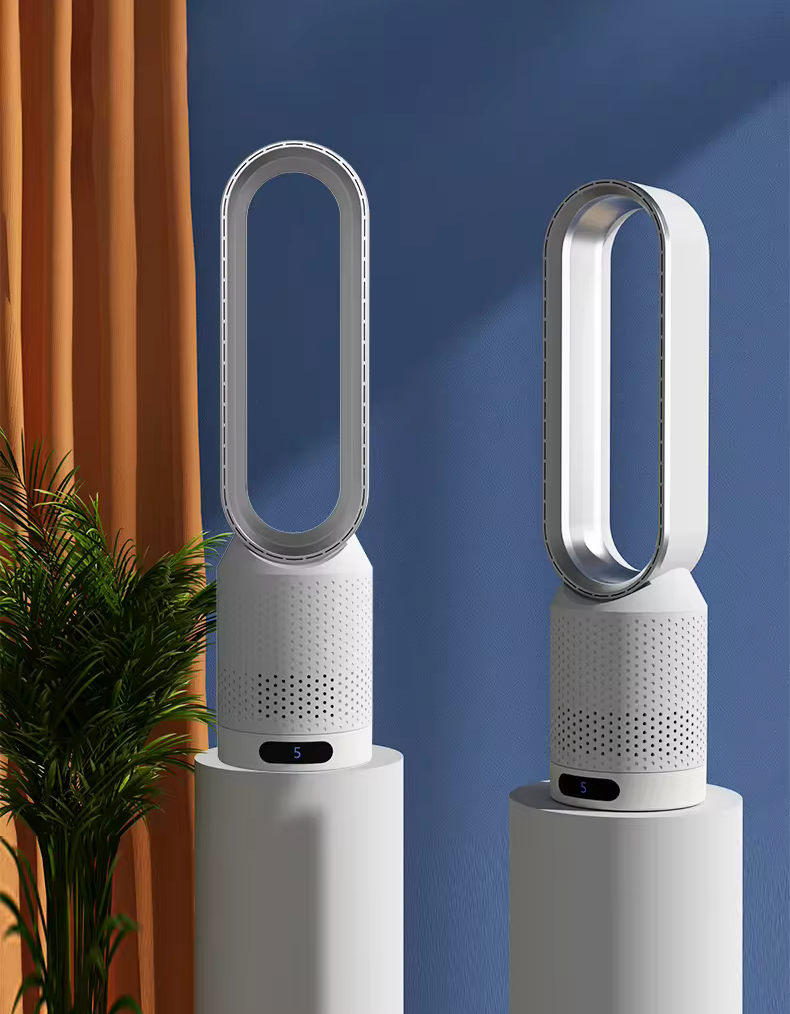 Climora Luftkühler ohne Rotorblätter | 3-in-1 Funktion: Kühlen, Reinigen & Erfrischen | Flüsterleise | 90° Oszillation