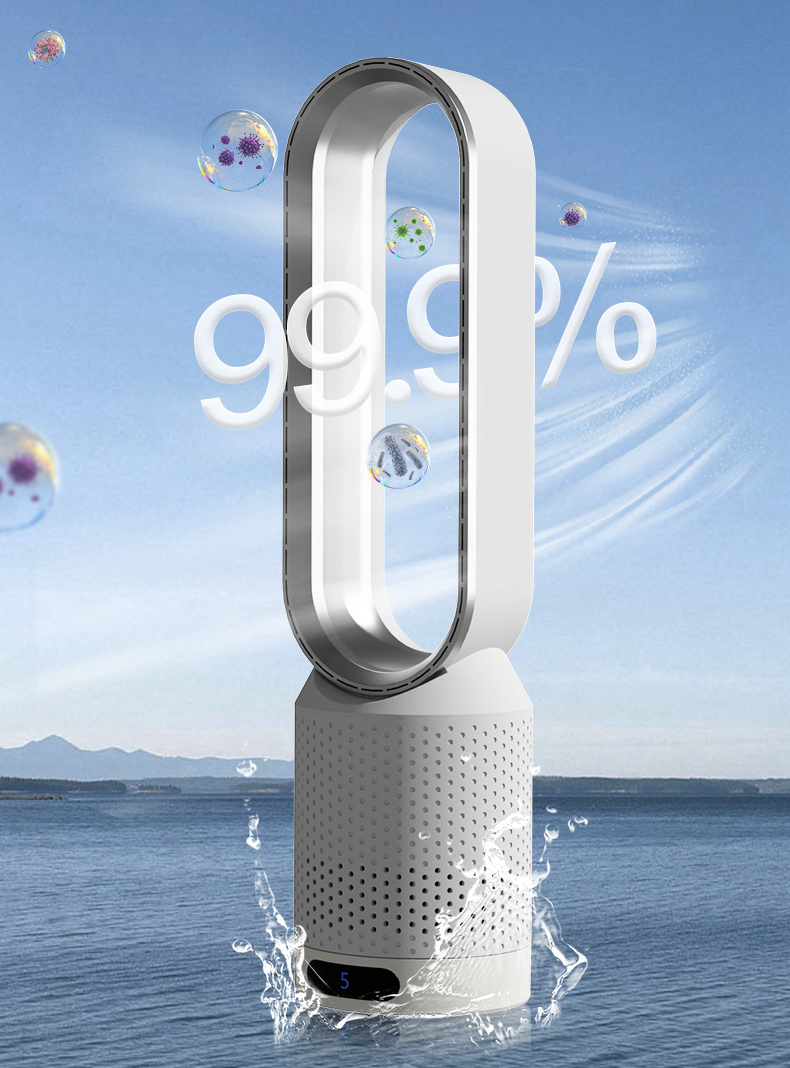 Climora Luftkühler ohne Rotorblätter | 3-in-1 Funktion: Kühlen, Reinigen & Erfrischen | Flüsterleise | 90° Oszillation
