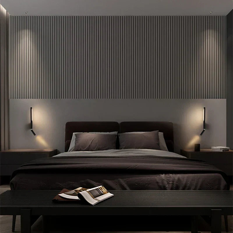 Noctavia LED Wandleuchte Schlafzimmer | Warmweiß 3000K | Modernes Design | 33,5×9×11 cm