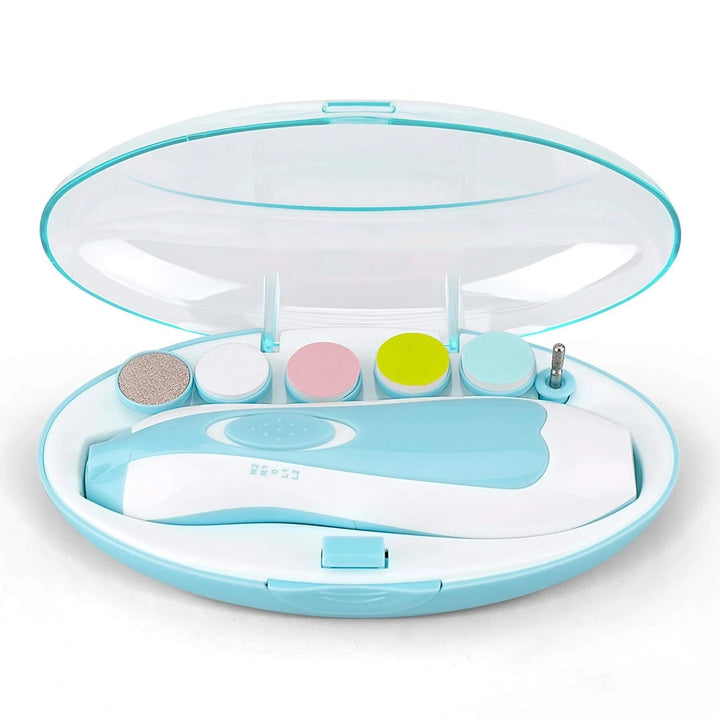 Nagelpflege-Set MiniTrim | Sicher für Babys & Erwachsene | 6 Aufsätze | Leise mit LED-Licht