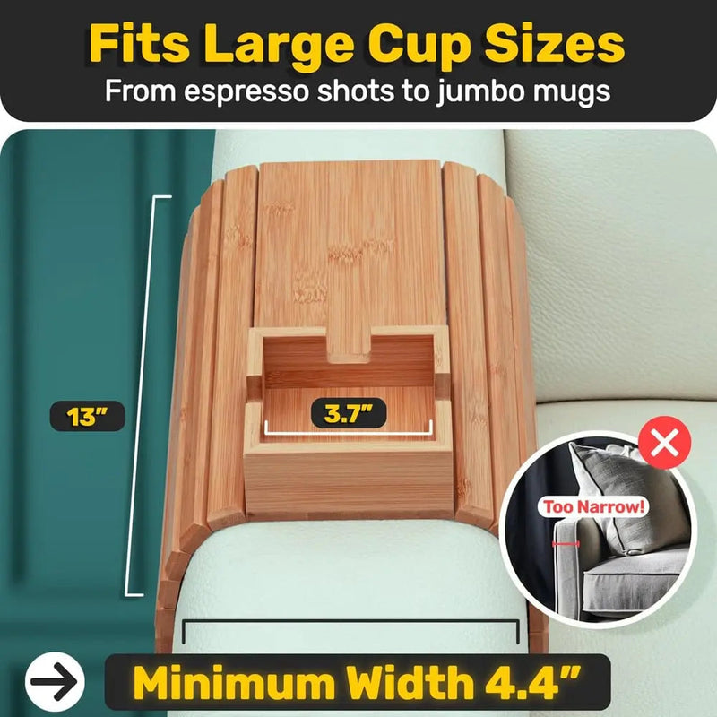 CouchMate – Das Bambus-Armlehnen-Tablett!