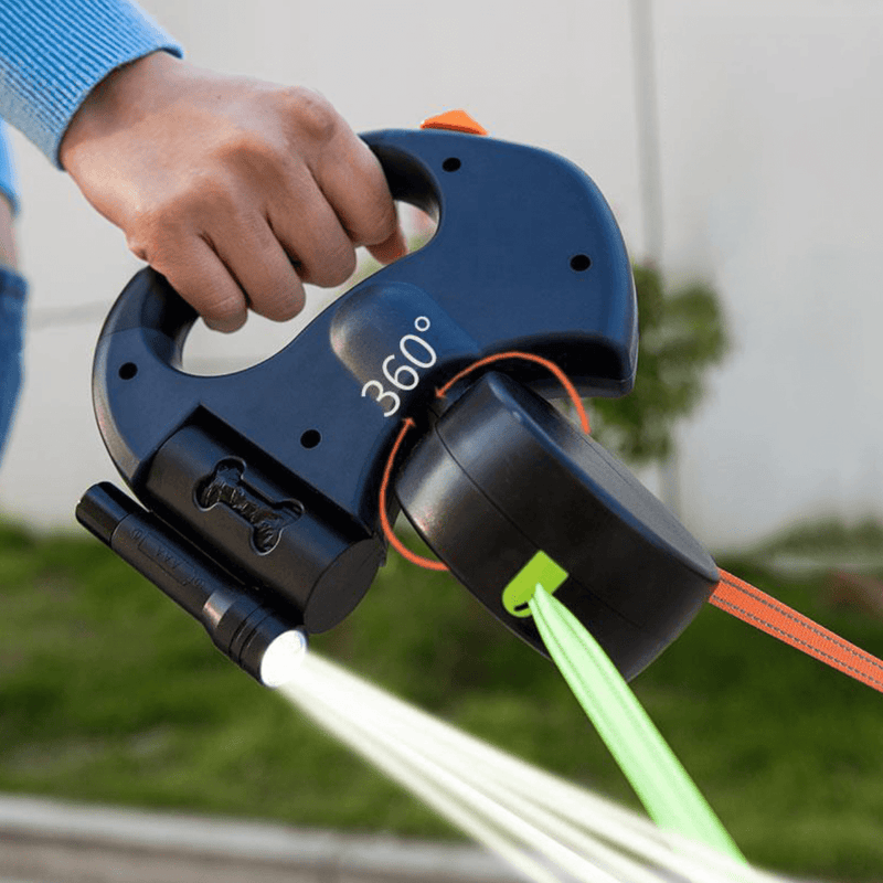 LumiPup - Doppelte Hundeleine mit Taschenlampe zum Umwickeln