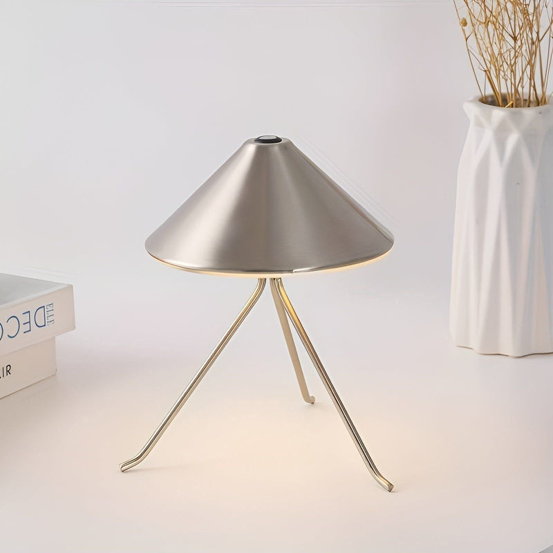 Lumavero LED Tischlampe USB | Wiederaufladbar & Dimmbar | Modernes Design | Metall | 8–12 Std. Laufzeit | Schwarz, Gold, Silber