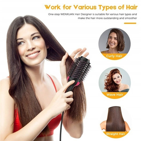 Hairveria Heißluftbürste 3-in-1 | Föhnen, Glätten & Stylen | Anti-Frizz & Volumen | 1000W Ionen-Technologie