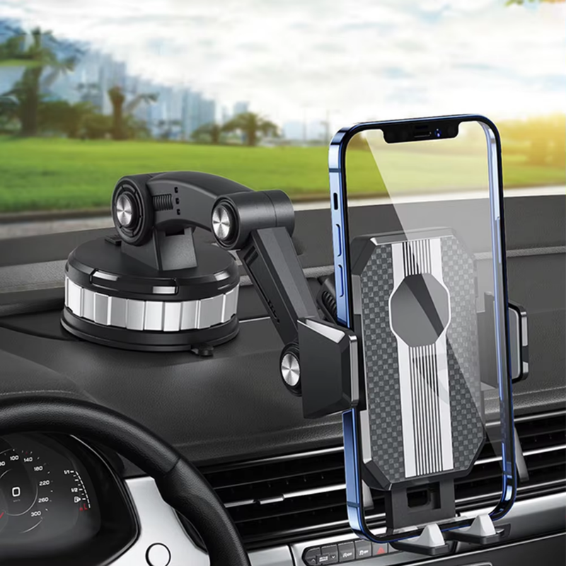 FlexMount Handyhalterung Auto | Starker Saugnapf | 360° Drehbar | Einhandbedienung