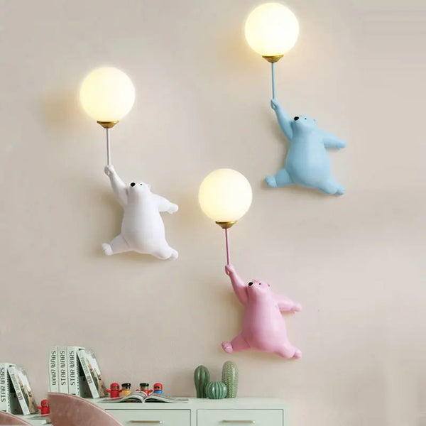 Kinder-Wandleuchte LUMIBÄR | Cartoon-Design mit 3D-Mond | Sanftes Nachtlicht | 19×36 cm