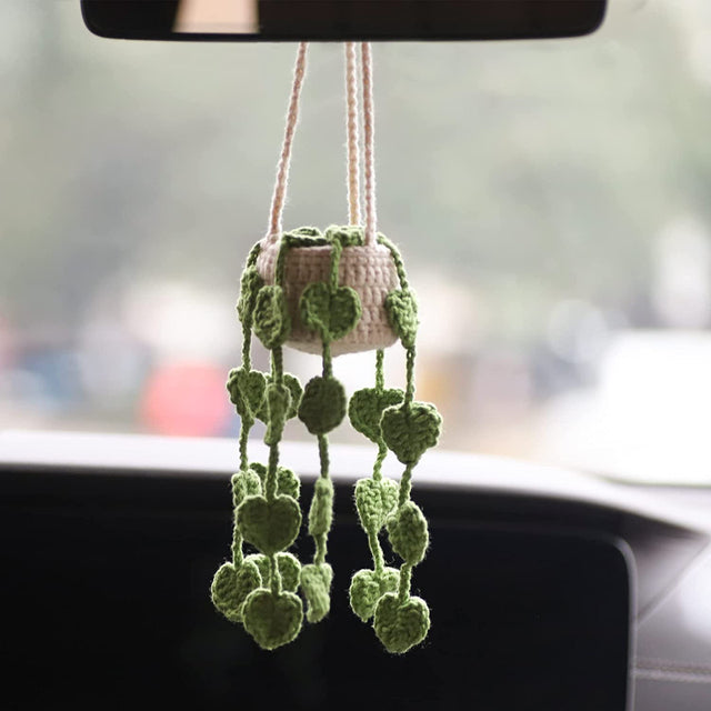 Häkelkorb LeafLoom | Handgemacht | Auto & Zuhause | Naturdeko