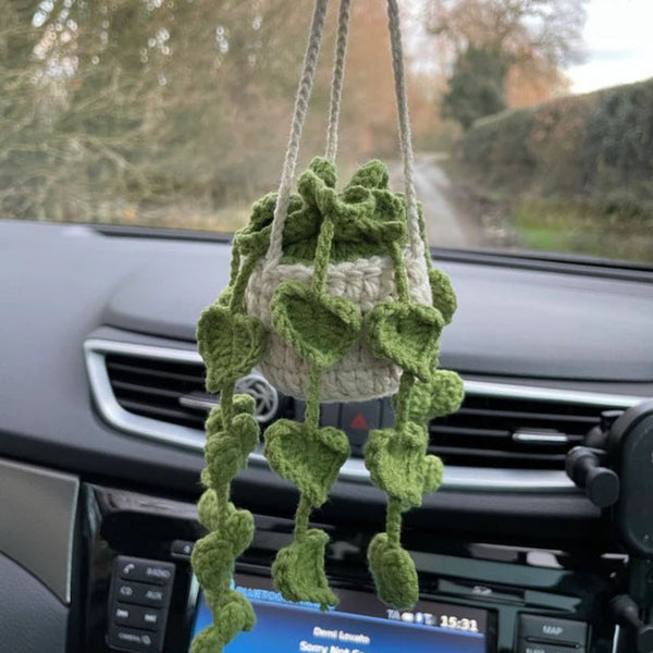 Häkelkorb LeafLoom | Handgemacht | Auto & Zuhause | Naturdeko