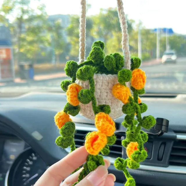 Häkelkorb LeafLoom | Handgemacht | Auto & Zuhause | Naturdeko