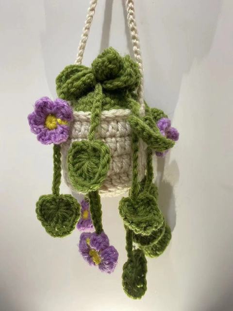 Häkelkorb LeafLoom | Handgemacht | Auto & Zuhause | Naturdeko