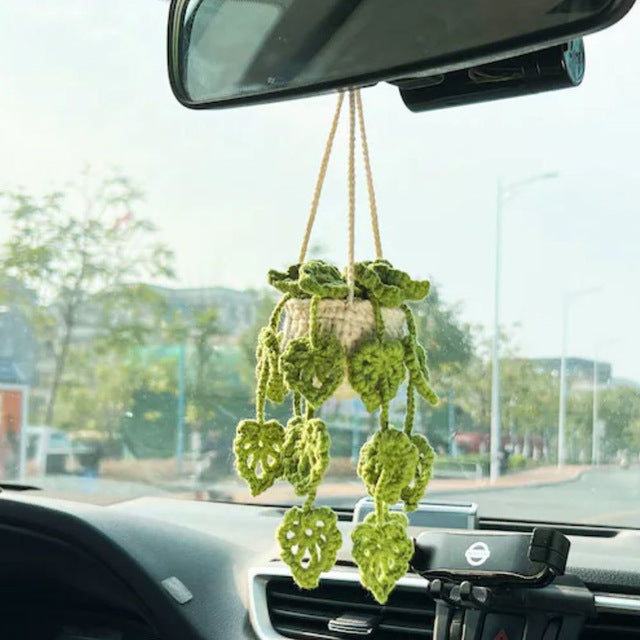 Häkelkorb LeafLoom | Handgemacht | Auto & Zuhause | Naturdeko