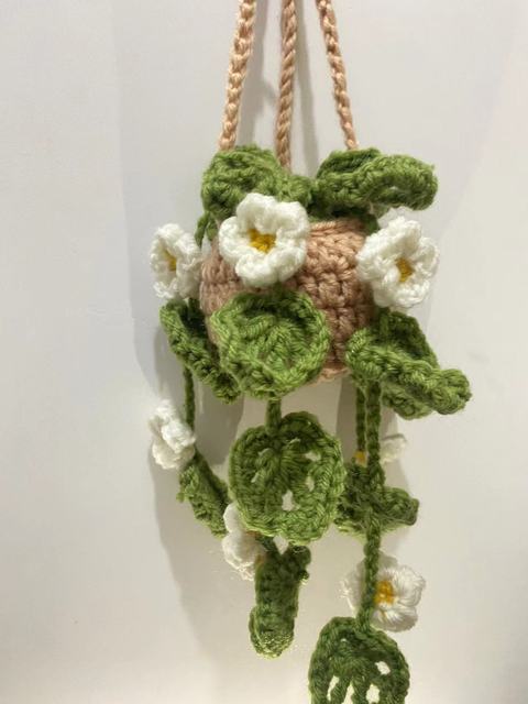 Häkelkorb LeafLoom | Handgemacht | Auto & Zuhause | Naturdeko