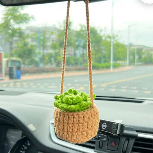 Häkelkorb LeafLoom | Handgemacht | Auto & Zuhause | Naturdeko
