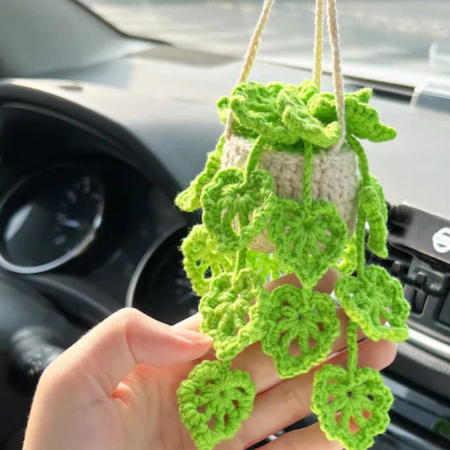 Häkelkorb LeafLoom | Handgemacht | Auto & Zuhause | Naturdeko