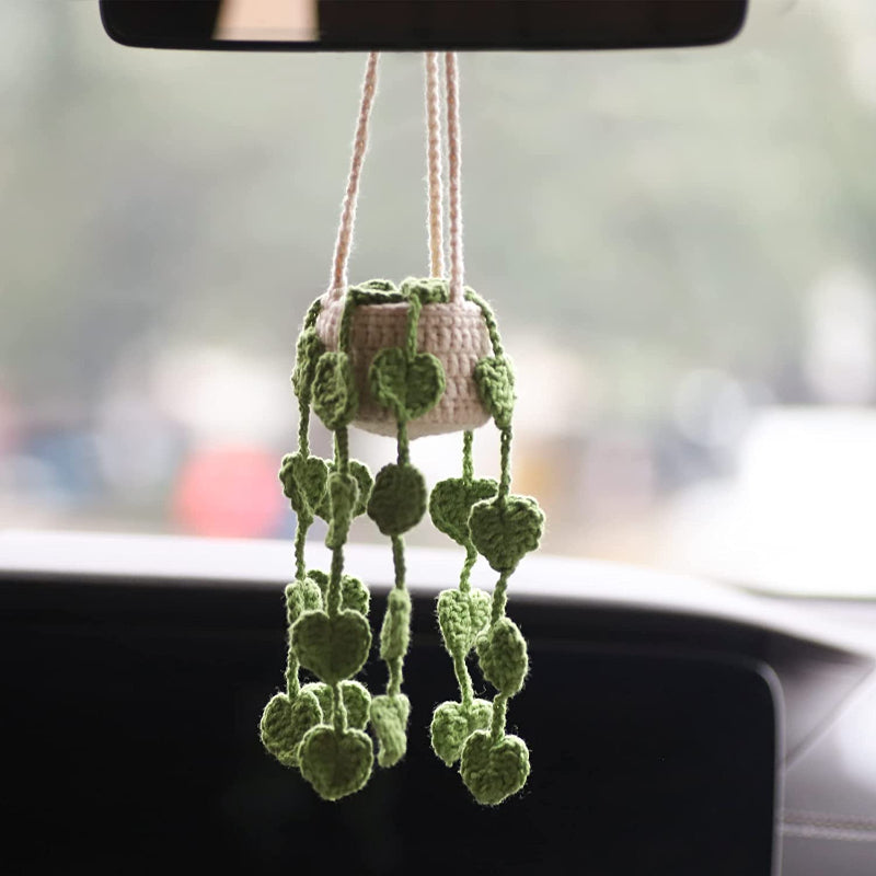 Häkelkorb LeafLoom | Handgemacht | Auto & Zuhause | Naturdeko