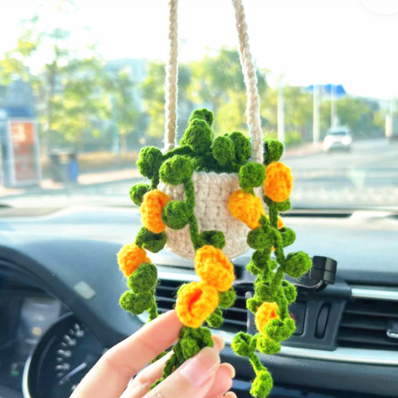 Häkelkorb LeafLoom | Handgemacht | Auto & Zuhause | Naturdeko