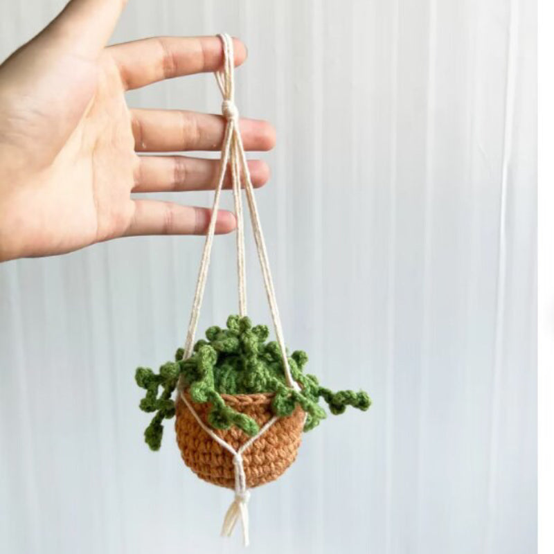 Häkelkorb LeafLoom | Handgemacht | Auto & Zuhause | Naturdeko