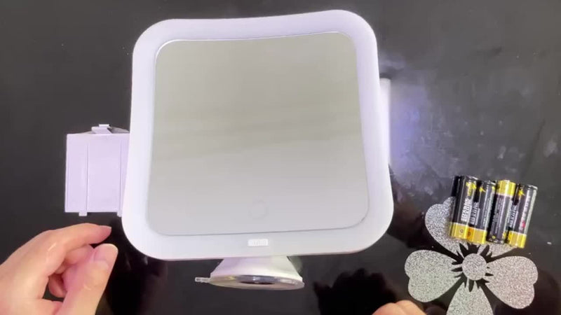 Visiora LED Schminkspiegel | 10-fache Vergrößerung | Touch-Bedienung & Saugnapf | Schwarz