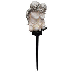 Solar Engel-Lampe SERAFINA | Warmweißes LED-Licht | Wetterfestes Kunstharz | 45x15x7,5 cm