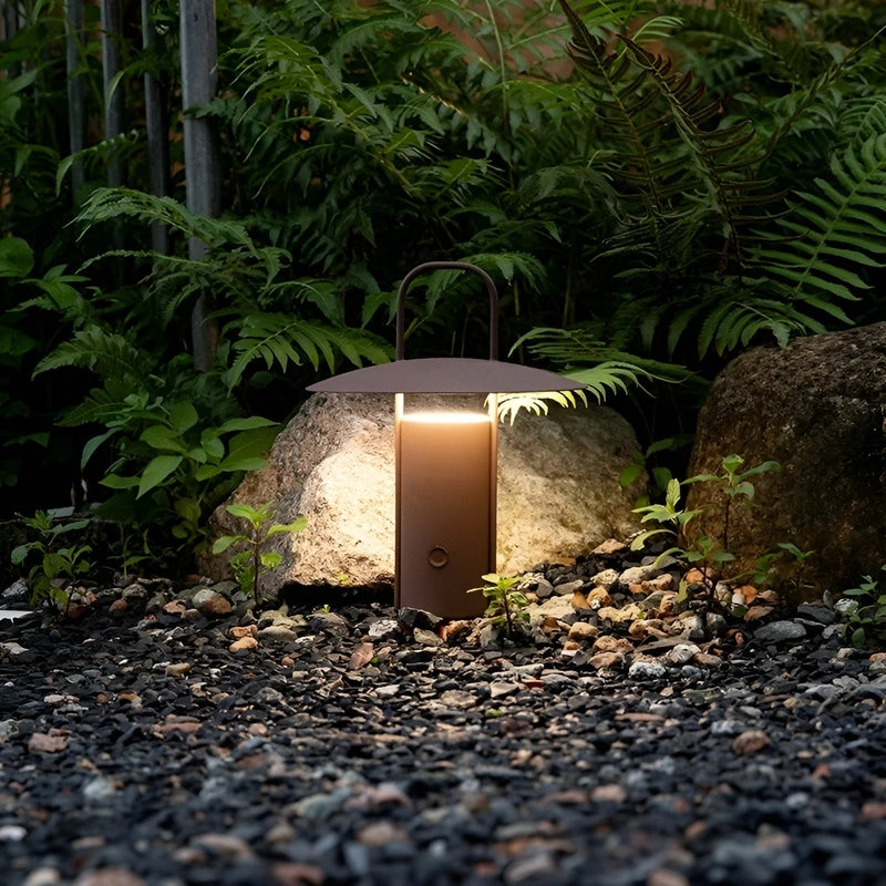 LumiAura LED Gartenlampe Wiederaufladbar | Wasserdicht & Kabellos | Warmweißes Stimmungslicht | 7x19x24 cm