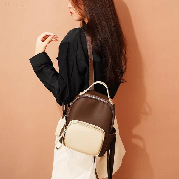 Nuvanié Luxus Damen Rucksack | Handgefertigt aus Veganleder | Vielseitig & Stilvoll | In 4 Farben