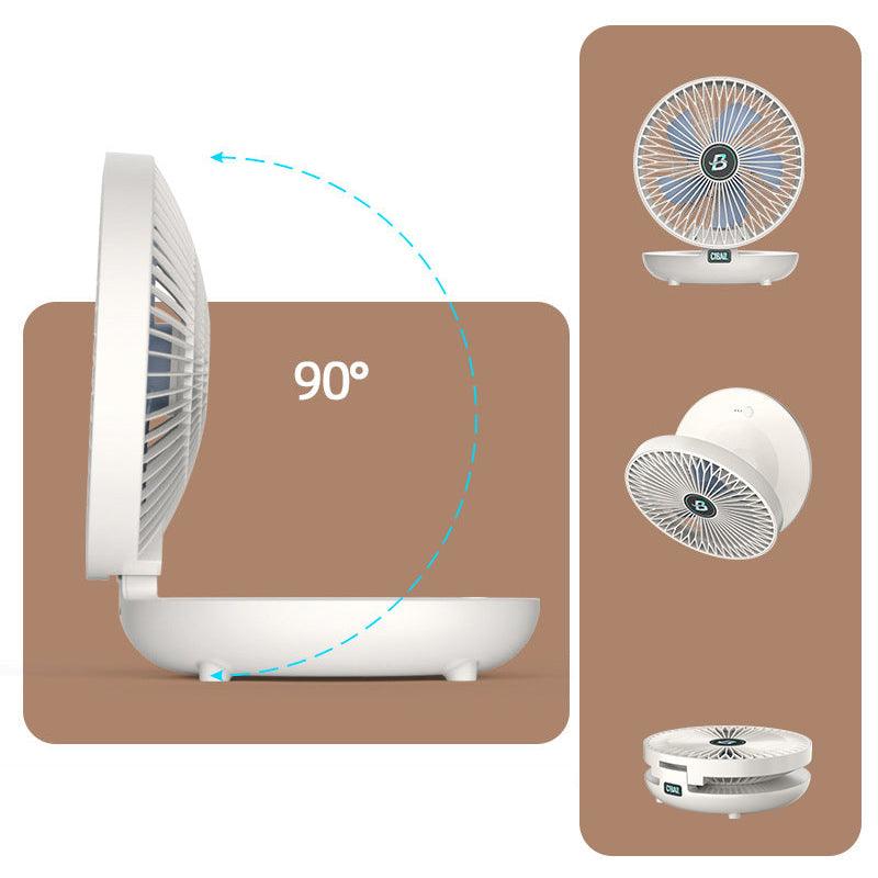 BriseFlex Faltbarer Tisch- & Wandventilator | Kabellos & Flüsterleise | 3 Geschwindigkeiten | Wiederaufladbar