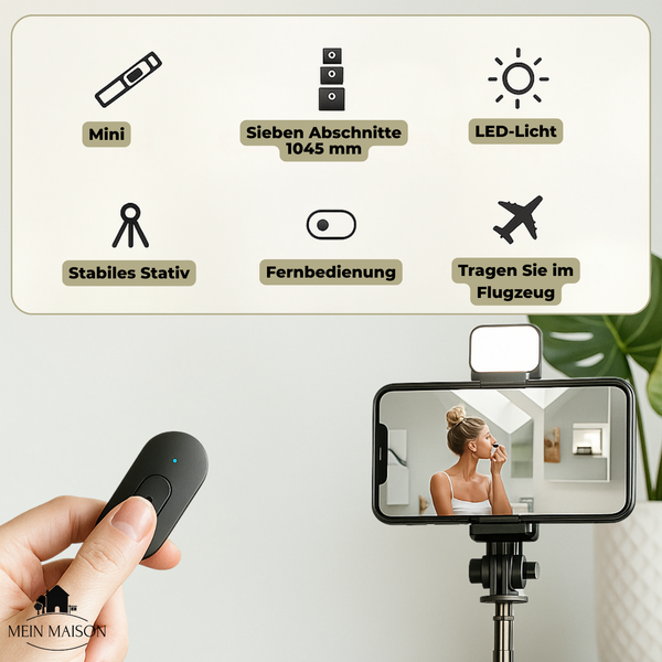 SnapPro – Dein 6-in-1 Bluetooth-Selfie-Stick für perfekte Aufnahmen