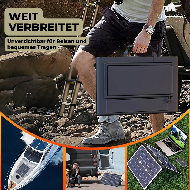 SolaraX 1000W Faltbares Solarpanel Kit | Komplettset mit MPPT & USB/Type-C | Für Camping, Auto, Boot & Caravan