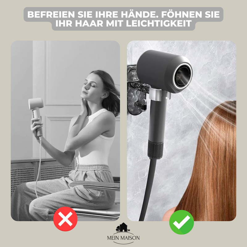 DryFix – Haartrockner praktisch zugänglich, kein Bohren erforderlich!
