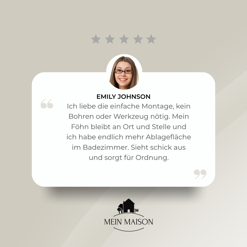 DryFix – Haartrockner praktisch zugänglich, kein Bohren erforderlich!