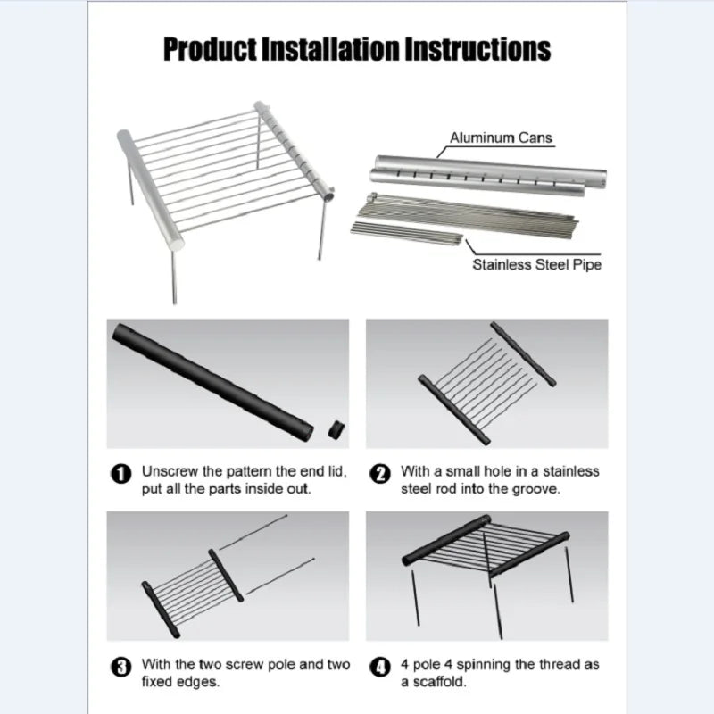 GrillMate Pocket Tragbarer BBQ-Grill aus Edelstahl | Faltbar & kompakt | Für 3–5 Personen | 30 × 27,5 × 15,5 cm