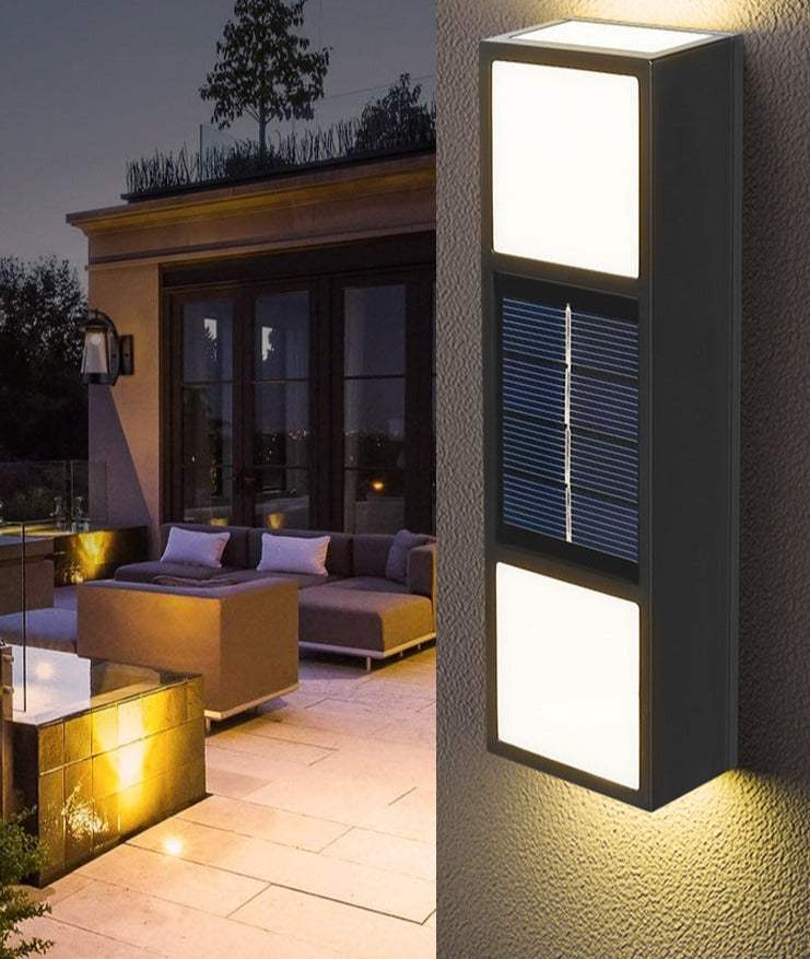 Solvion FlexLight Solar Außenleuchte mit Farbtemperaturwahl | Warm- & Kaltweiß | Wetterfest IP65 | 15x2,4x4,8 cm