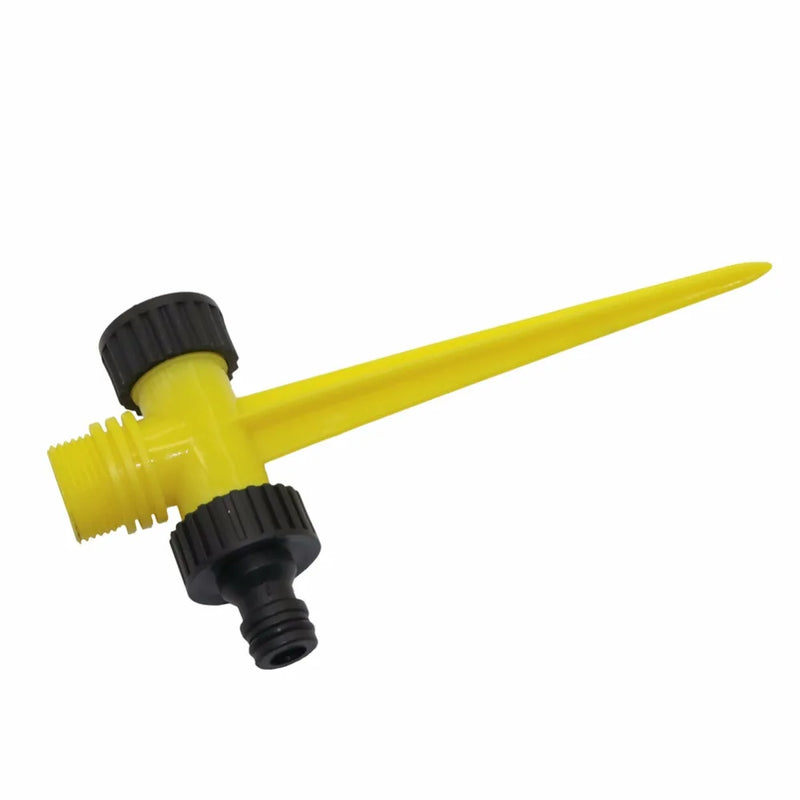AQUARAY Schlaghebel-Sprinkler mit Erdspieß | 360° Drehung | Einstellbarer Wasserstrahl für Garten & Landwirtschaft