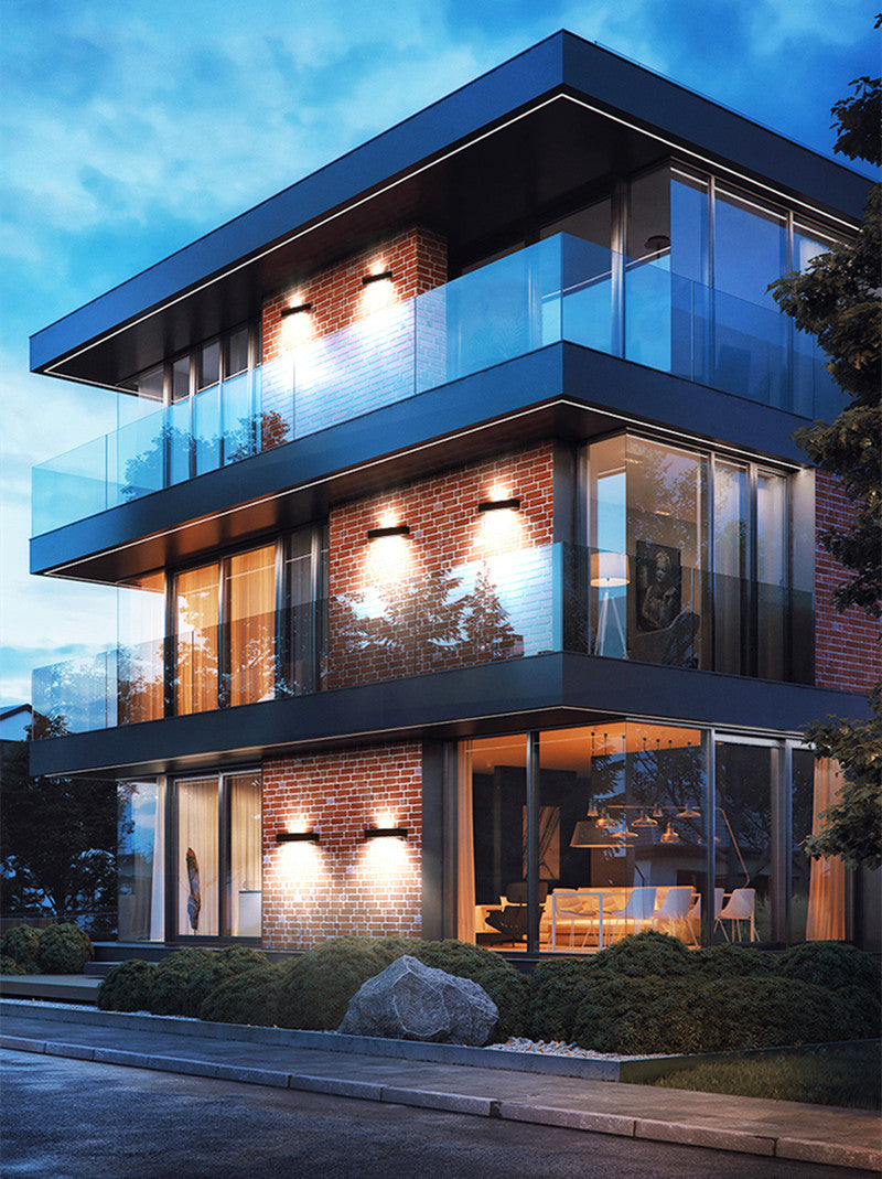 Solar-Außenleuchte LumiRise | Up & Down Light | Aluminium & Glas | Mit Dämmerungssensor | IP65 Wetterfest