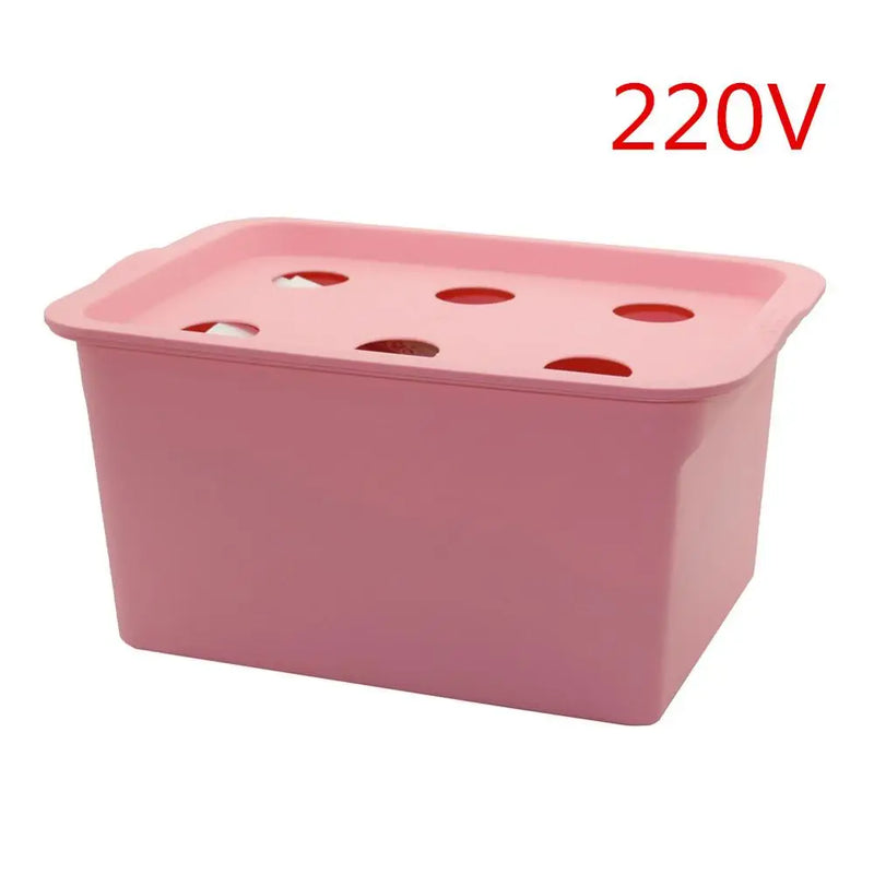 HYDROGROW 6-Loch Indoor Hydroponik-System | Komplett-Set mit Luftpumpe & Netzbechern | Für schnelles & sauberes Pflanzenwachstum – 220V