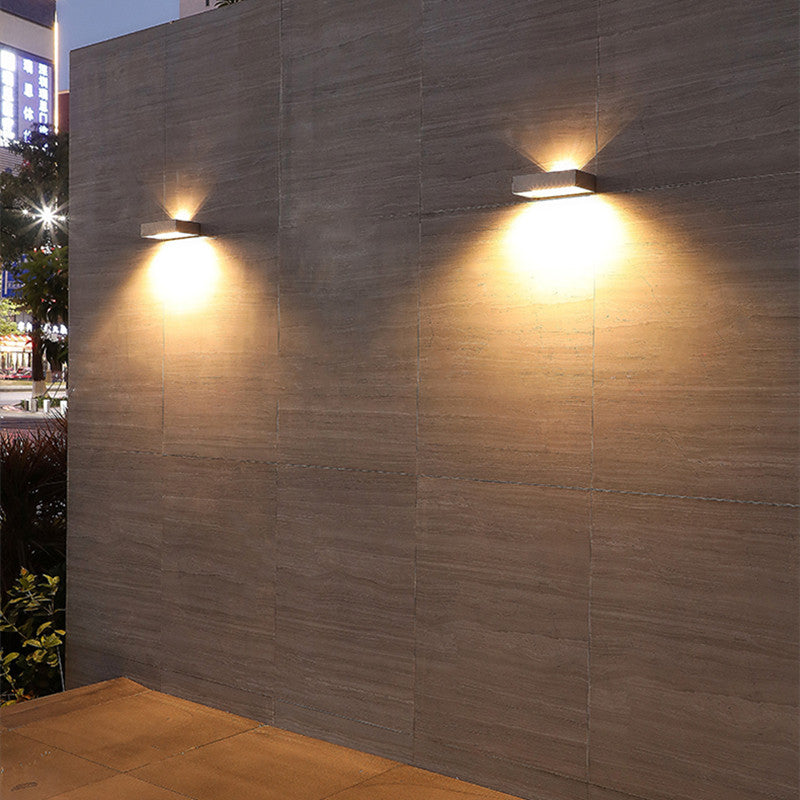 Solar-Außenleuchte LumiRise | Up & Down Light | Aluminium & Glas | Mit Dämmerungssensor | IP65 Wetterfest