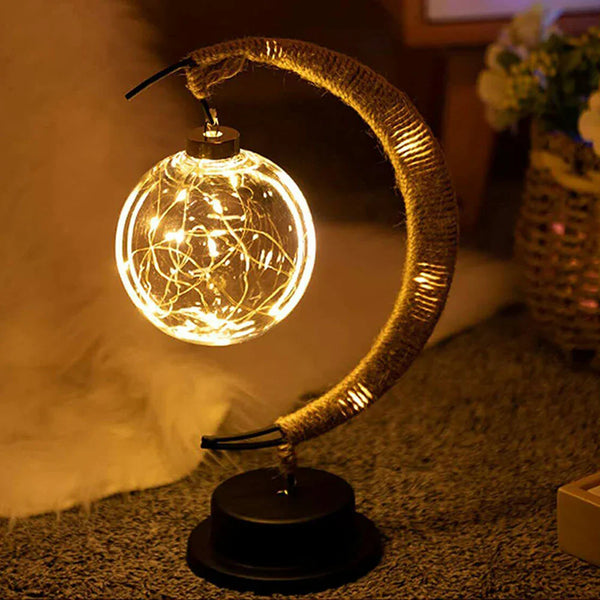 Celunara Mondlichtlampe Halbmond-Design | LED in 3 Farben | 26,5×17×10 cm | Kabellos mit Batteriebetrieb