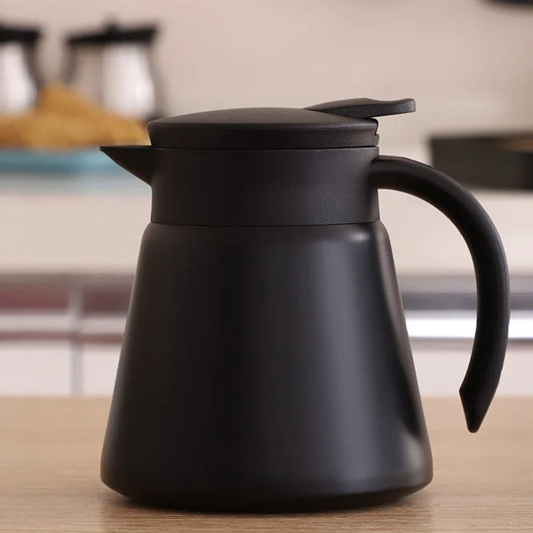 ThermoBrew Isolierkanne | Edelstahl 304 | Doppelwandig & Vakuumisoliert | 6h Heiß / 12h Kalt | 1 L