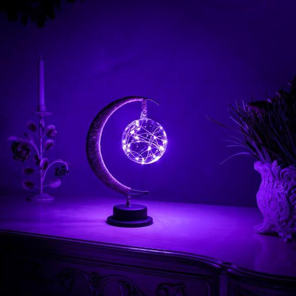 Celunara Mondlichtlampe Halbmond-Design | LED in 3 Farben | 26,5×17×10 cm | Kabellos mit Batteriebetrieb