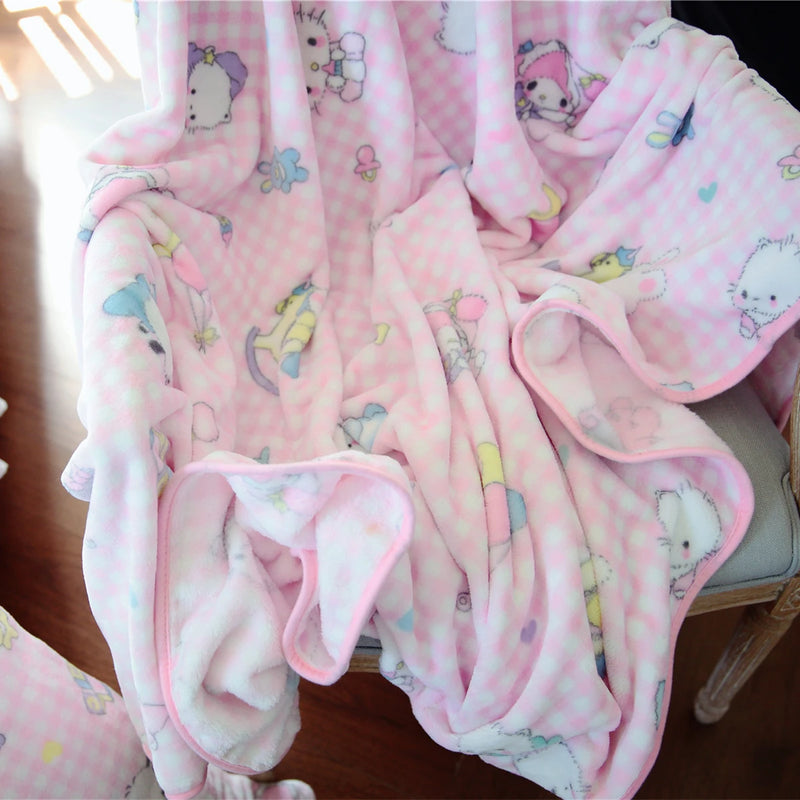 Mokorii | Flanell Kuscheldecke | Japanisches Anime Design | Extra Weich & Warm | Waschbar | Mit Kissenbezug