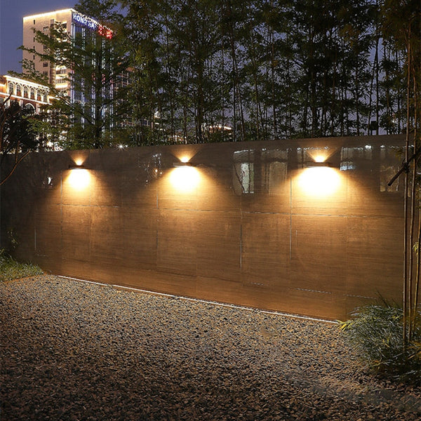 Solar-Außenleuchte LumiRise | Up & Down Light | Aluminium & Glas | Mit Dämmerungssensor | IP65 Wetterfest