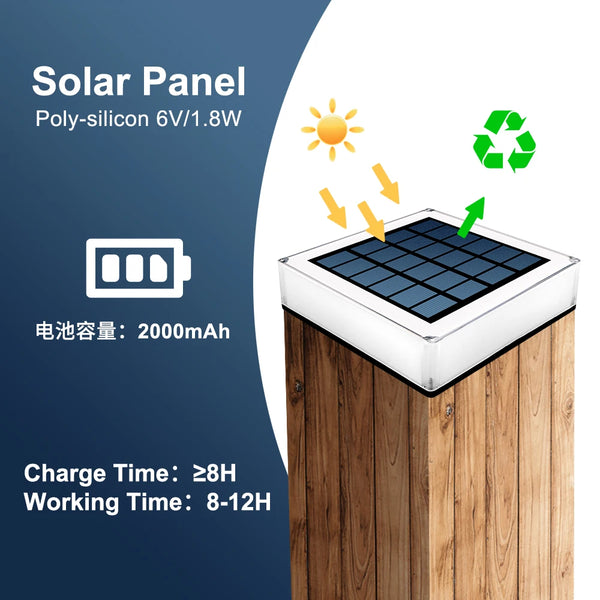 Solarya | Solar LED Gartenlampe | 3 Lichtfarben & IP65 Wasserdicht | 2000 mAh Akku