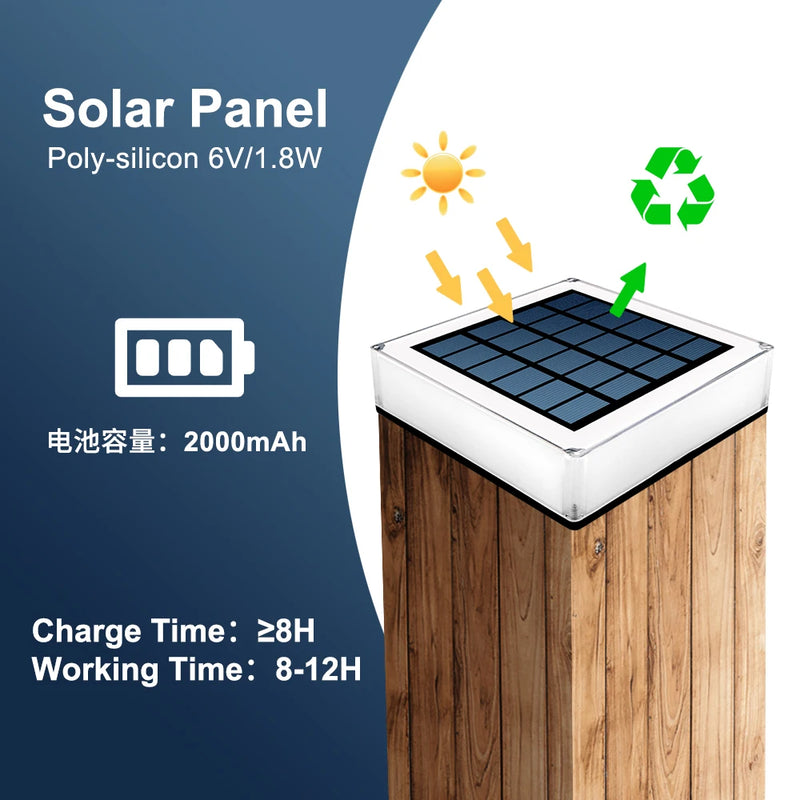 Solarya | Solar LED Gartenlampe | 3 Lichtfarben & IP65 Wasserdicht | 2000 mAh Akku