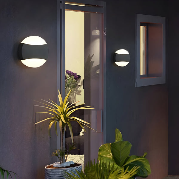 Lunotra LED Außen-Wandleuchte | Wasserdicht IP65 | Modernes Up-&-Down-Light | Schwarz | Wandmontage