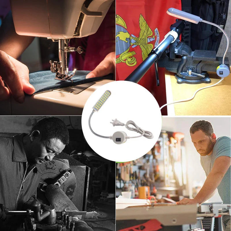LED Arbeitsleuchte FlexiBright | Magnetfuß & Schwanenhals | 10/20/30 LEDs | Für Nähmaschine & Werkbank