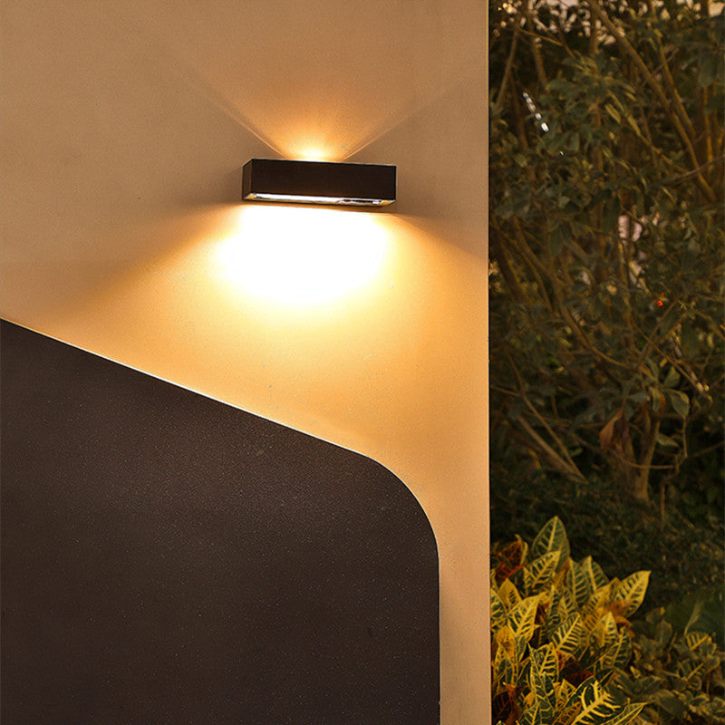 Solar-Außenleuchte LumiRise | Up & Down Light | Aluminium & Glas | Mit Dämmerungssensor | IP65 Wetterfest