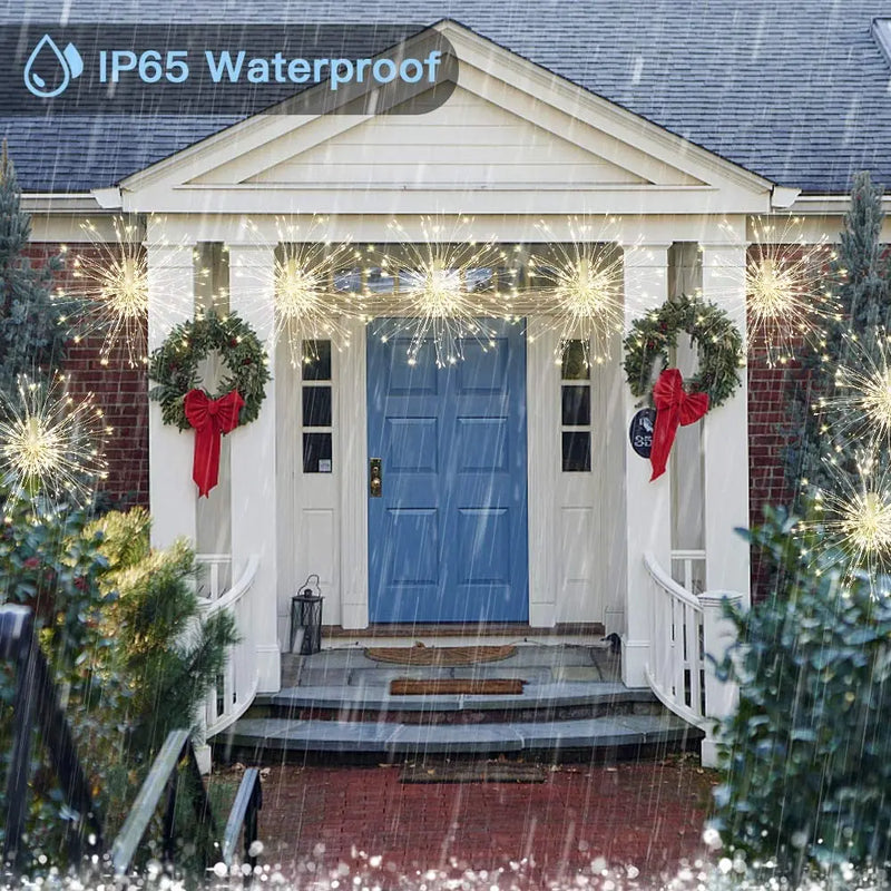 LED-Feuerwerkslichter StellaBurst | 150/200 LEDs | 8 Modi & Fernbedienung | Wasserdicht | Warmweiß, Kaltweiß, Bunt oder Blau