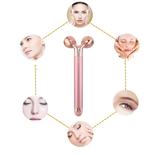 SkinVella 3D Massage-Roller für Gesicht & Körper | Hautstraffung & Anti-Aging | 360° Rotation | 15,5 cm